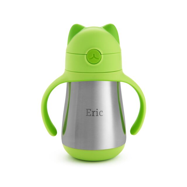 Personalized Cool Cat™ Stainless Steel Straw Cup, 8oz