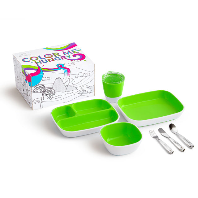 Color Me Hungry Splash™ Dining Set with Personalized Polish™ Utensil Set