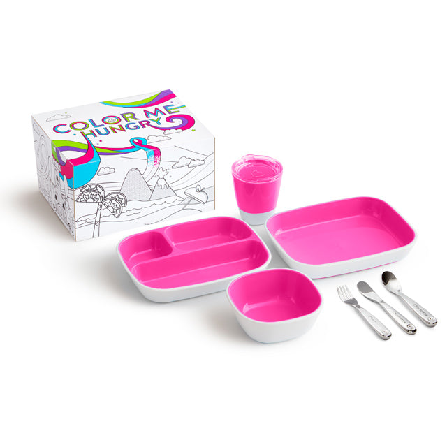 Color Me Hungry Splash™ Dining Set with Personalized Polish™ Utensil Set