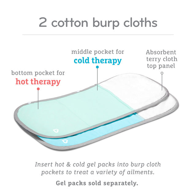 TheraBurpee™ Burp Cloths for Colic & Fever Rescue Kit, 2pk