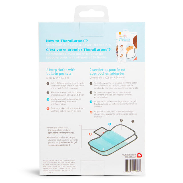 TheraBurpee™ Burp Cloths for Colic & Fever Rescue Kit, 2pk