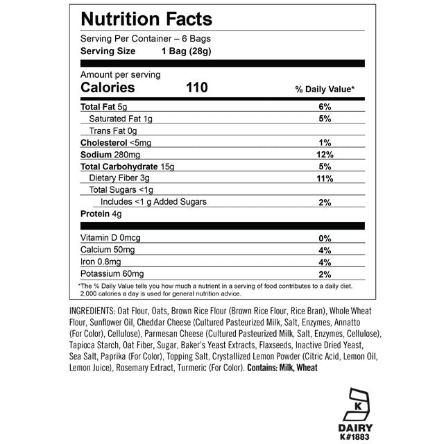 Milkmakers® Lactation Crisps, Cheddar, 6ct