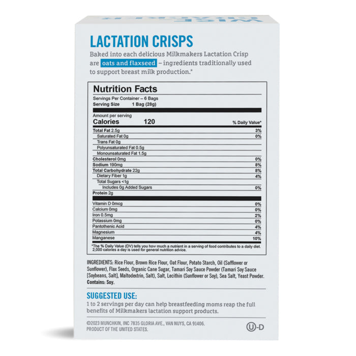 Milkmakers® Lactation Crisps, Sea Salt, 6ct