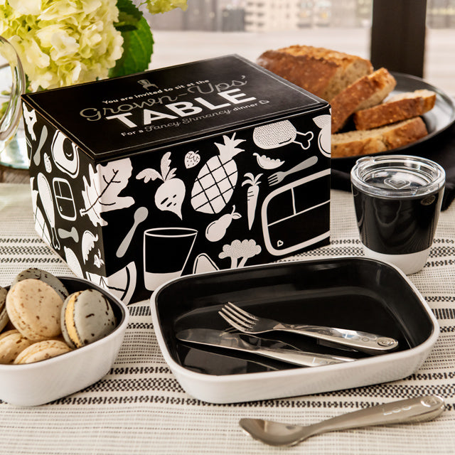 Grown-Ups Table Dining Set with Personalized Polish™ Utensil Set