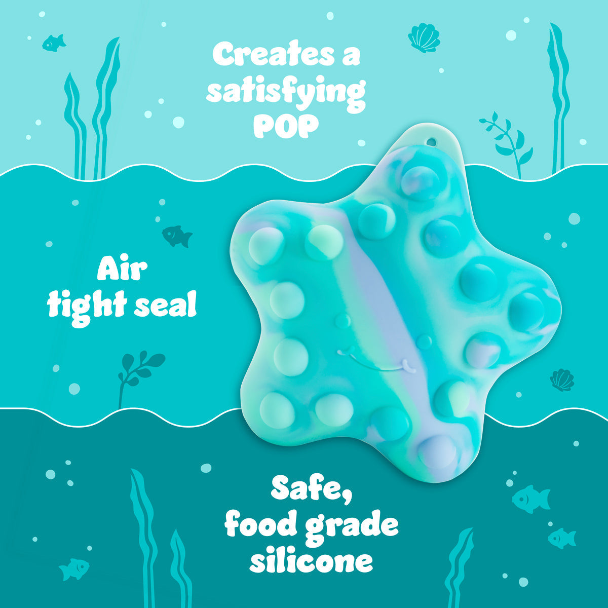 Pop Squish™ Popping Bath Toy, Starfish