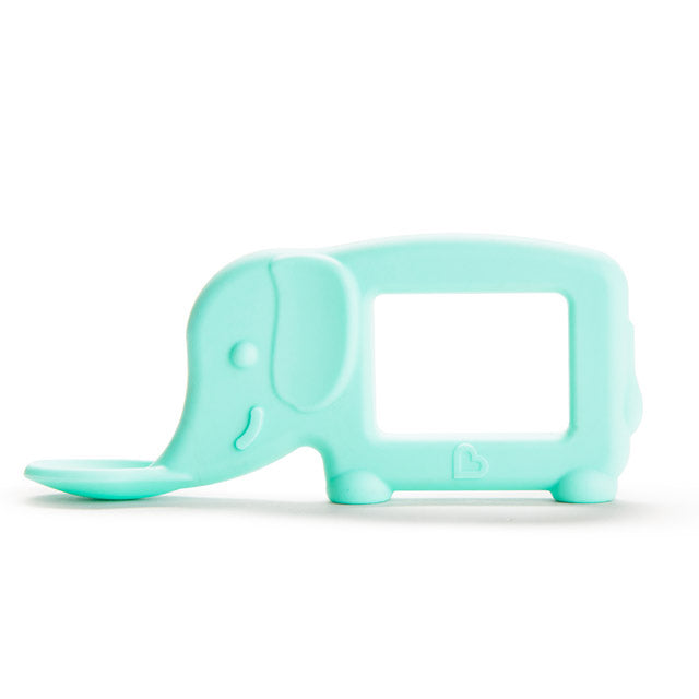 The Baby Toon™ Silicone Teething Spoon, Mint Elephant