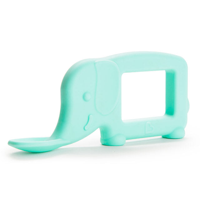 The Baby Toon™ Silicone Teething Spoon, Mint Elephant
