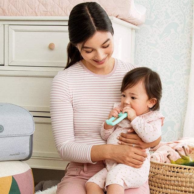 The Baby Toon™ Silicone Teething Spoon, Mint Elephant