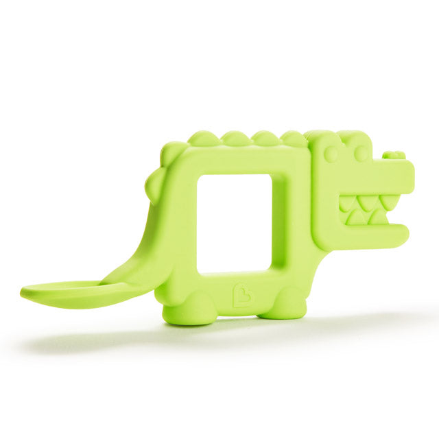 The Baby Toon™ Silicone Teething Spoon, Lime Alligator