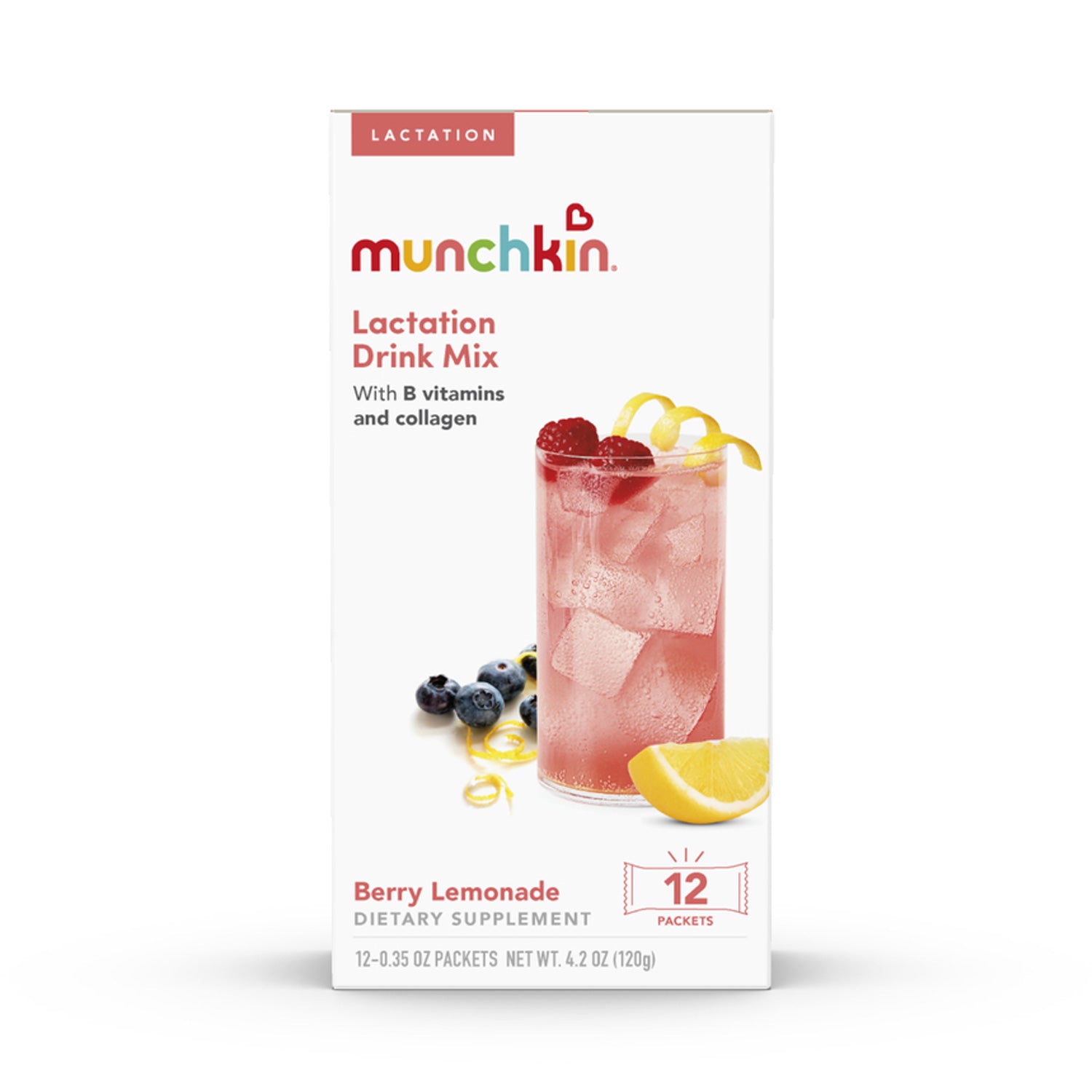 Lactation Drink Mix, Berry Lemonade, 12ct