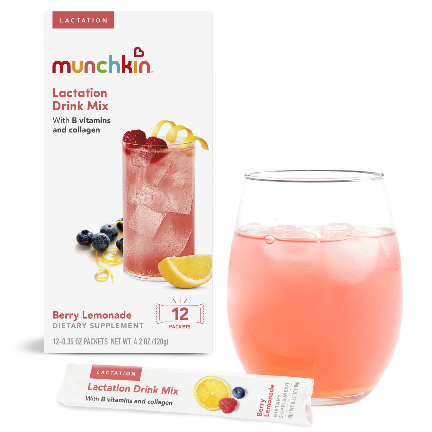 Lactation Drink Mix, Berry Lemonade, 12ct