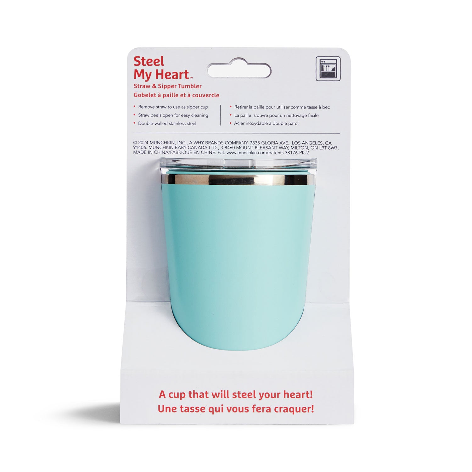 Steel My Heart™ Straw & Sipper Tumbler, 8oz