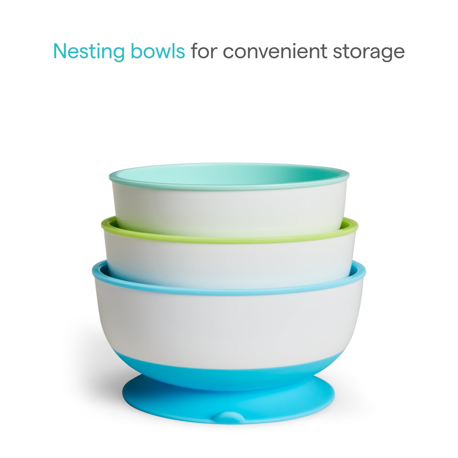 Stay Put™ Suction Bowls & Lids, 3pk