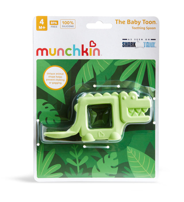 The Baby Toon™ Silicone Teething Spoon, Lime Alligator