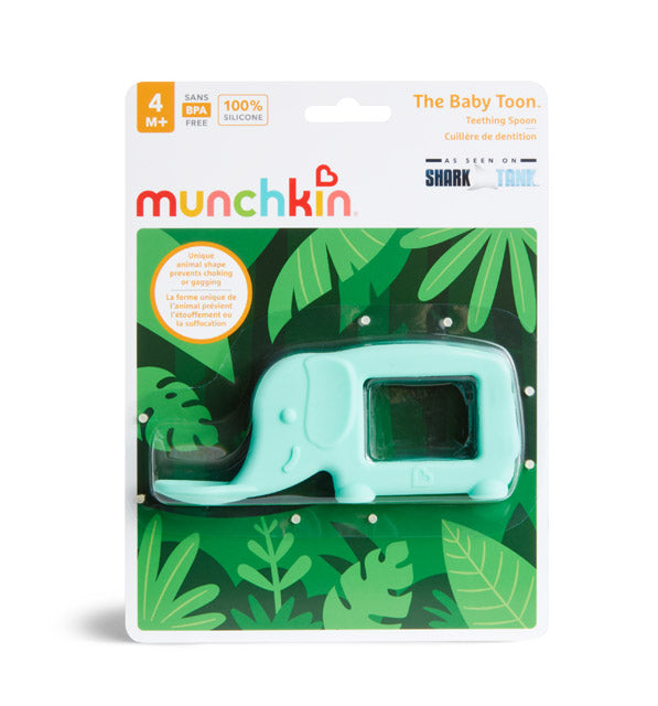 The Baby Toon™ Silicone Teething Spoon, Mint Elephant