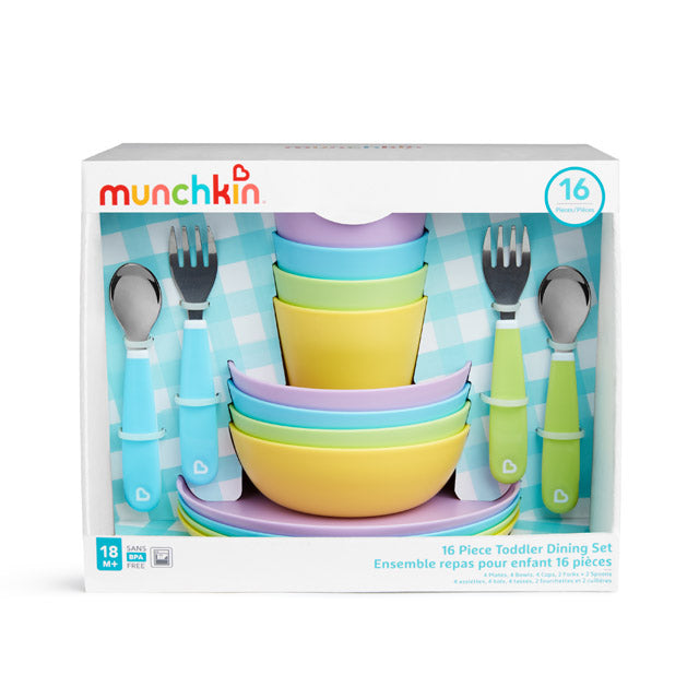 Toddler Dining Set with Splash Utensils, 16pcs
