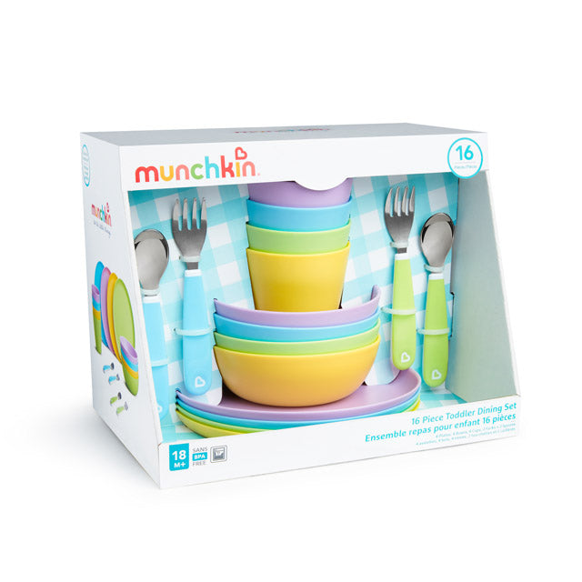 Toddler Dining Set with Splash Utensils, 16pcs
