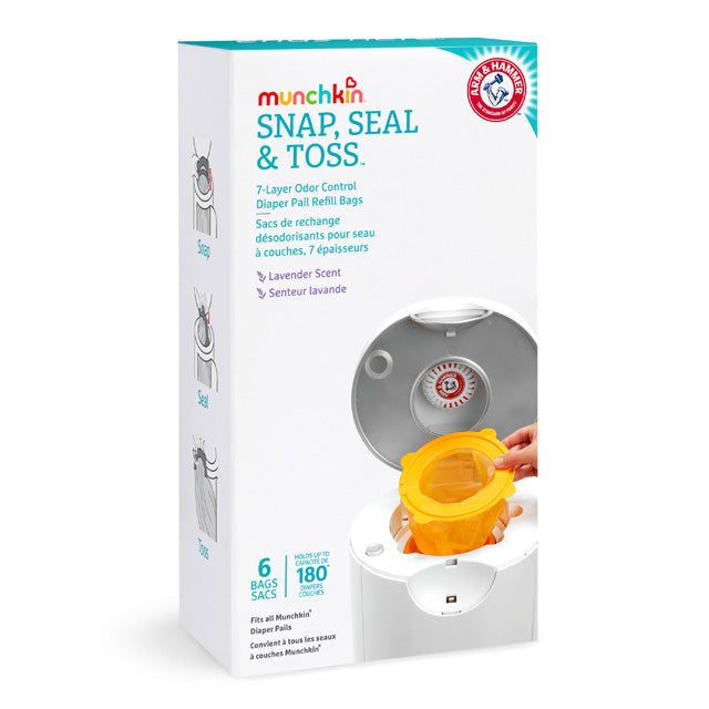 Arm & Hammer™ Snap, Seal & Toss Diaper Pail Bag Refills, 6pk