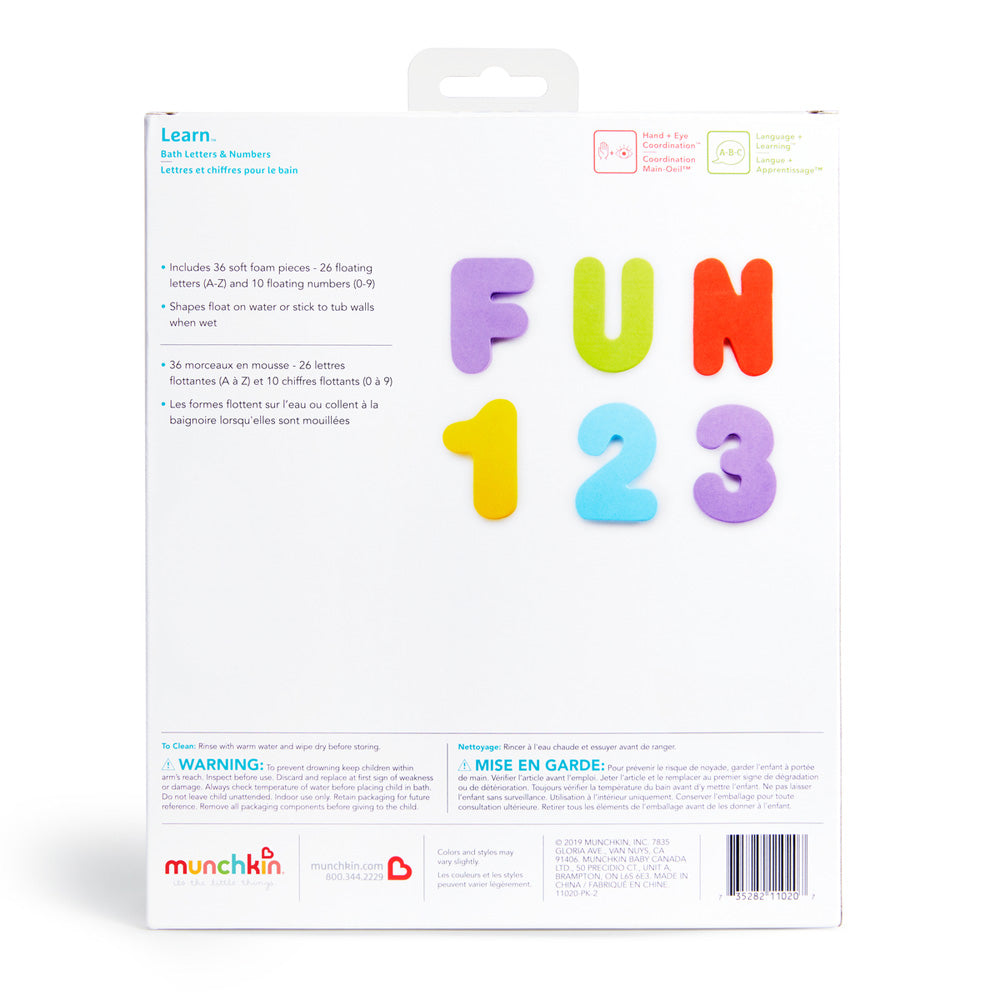 Learn™ Bath Letters & Numbers, Brights, 36ct